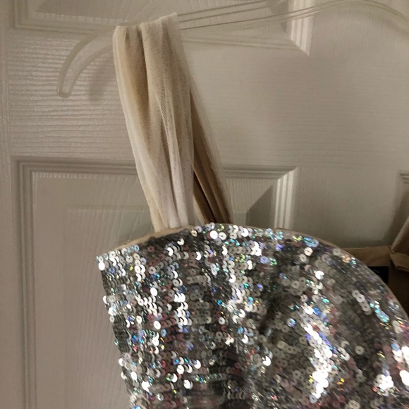 Jovani silver squint formal dress gown sz 12 - Picture 3 of 7